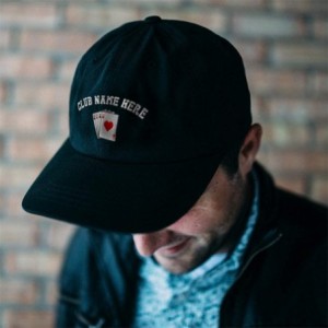 Baseball Caps Custom Low Profile Soft Hat Game Poker Cards As Logo Embroidery Club Cotton - Red - C218QWKGHEQ $41.11
