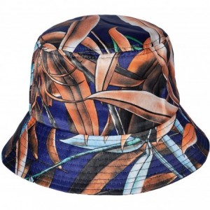 Bucket Hats Fashion Print Bucket Hat Summer Fisherman Cap for Women Men - Navy Blue - CG18U7ZLZ7O $20.89