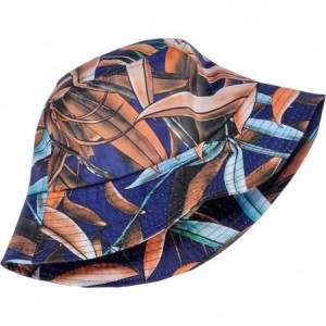 Bucket Hats Fashion Print Bucket Hat Summer Fisherman Cap for Women Men - Navy Blue - CG18U7ZLZ7O $18.31