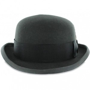 Fedoras Belfry Bowler Derby 100% Pure Wool Theater Quality Hat in Black Brown Grey Navy Pearl Green - Grey - C311UR9N3YL $102.13