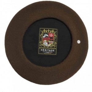 Berets Heritage Classiques Authentique Traditional French Wool Beret - Marron - CV18U8LA699 $104.69