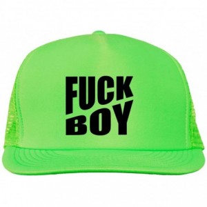 Baseball Caps Fuck Boy Bright neon Truckers mesh snap Back hat - Neon Green - CC11Y4VO99L $41.92