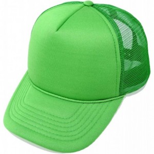 Baseball Caps Trucker Hat Mesh Cap Solid Colors Lightweight with Adjustable Strap Small Braid - Kelly - CH119N21UBV $19.28