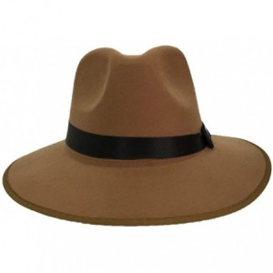 Fedoras Unisex Women Imitation Cashmere Large Brim Panama Sun Fedora Hat - Brown - C9121O4JVYN $19.15