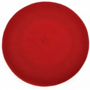Berets Women Wool Beret Hat Solid Color French Style Warm Cap - Red - C218LRXSK6Z $27.54