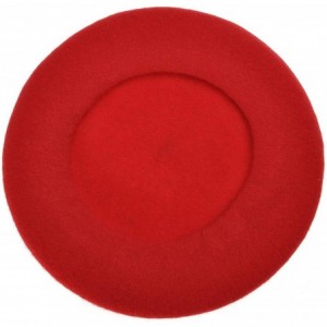 Berets Women Wool Beret Hat Solid Color French Style Warm Cap - Red - C218LRXSK6Z $28.16