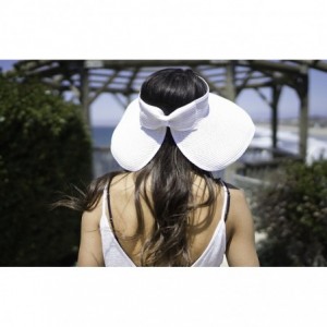 Visors Spring/Summer Classics Edition Straw Roll-able Sun Visor Hat - White - CE18DN272CR $32.31