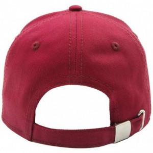 Baseball Caps Plain Baseball Cap with Metal Button for Unisex Adult - Red - C71825DAEIY $17.34