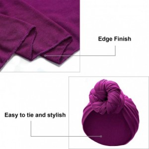 Headbands 2 Pieces Stretch Head Wrap Scarf Stretchy Turban Long Hair Scarf Wrap Solid Color Soft Head Band Tie for Women - C2...