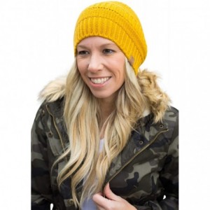 Skullies & Beanies Olivia and Jane Warm and Cozy- Lightweight Slouch Beanie- Winter Hats for Women - Mustard - CQ18U0695QC $1...
