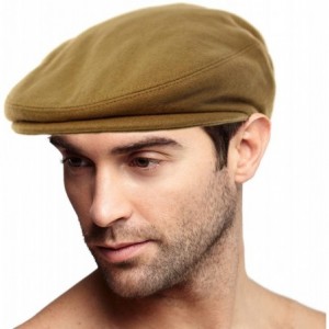 Newsboy Caps Men's Winter 100% Soft Wool Solid Flat Ivy Driver Golf Cabby Cap Hat - Camel - CJ1867MWL54 $33.49