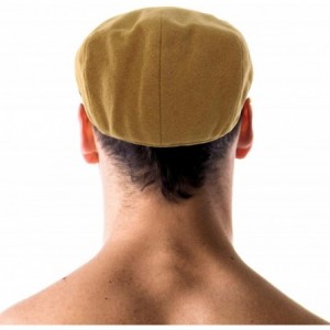 Newsboy Caps Men's Winter 100% Soft Wool Solid Flat Ivy Driver Golf Cabby Cap Hat - Camel - CJ1867MWL54 $31.35