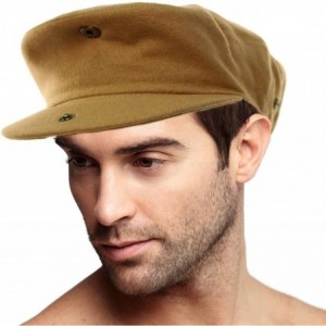 Newsboy Caps Men's Winter 100% Soft Wool Solid Flat Ivy Driver Golf Cabby Cap Hat - Camel - CJ1867MWL54 $31.35