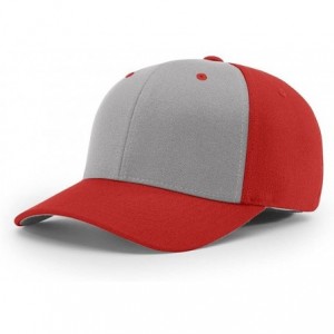 Baseball Caps 185 Twill R-Flex Blank Baseball Cap FIT HAT - Grey/Red - CN1873MTHRD $20.43