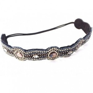 Headbands Bohemian Indian Princess Beaded Elastic Headband - Grey - CR12E6LZ5U5 $57.33