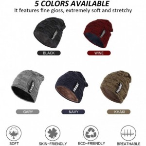 Skullies & Beanies Winter Knit Beanie Hat Scarf Set 2PCS Cap Neck Warmer Cold Weather Gift Set for Men - Black - CY18ZUOMAY2 ...