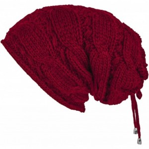 Skullies & Beanies Cable Knit Slouchy Chunky Oversized Soft Warm Winter Beanie Hat - Burgundy - C4186Y5HE6N $23.85