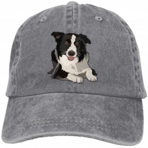 Baseball Caps Border Collie Adult Adjustable Denim Cotton Dad Hat Baseball Caps - Ash - CN18DKTDI2W $12.10