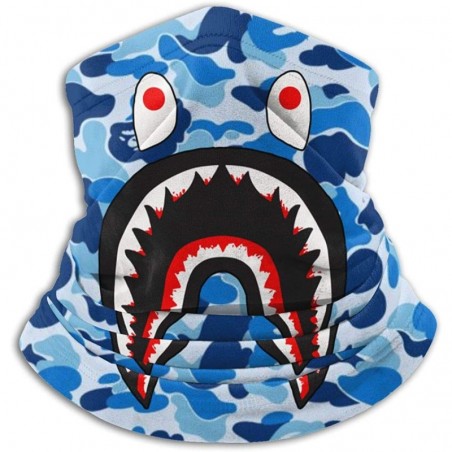Bape Shark Half Blue Camo Neck Gaiter Warmer Windproof Mask Dust Face ...