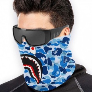 Balaclavas Bape Shark Half Blue Camo Neck Gaiter Warmer Windproof Mask Dust Face Clothing Free UV Face Mask - CJ1970DMH0Q $37.71