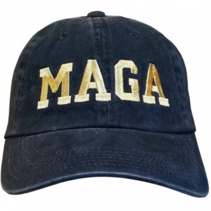Baseball Caps MAGA Hat - Trump Cap - Distressed Black/Maga-gold - CZ18XETITYE $16.39