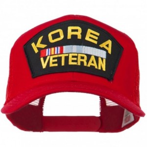 Baseball Caps Korea Veteran Military Patched Mesh Back Cap - Red - CV11MJ3MCMR $36.65