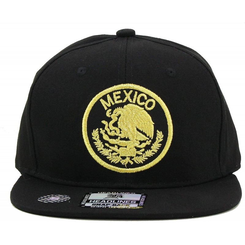 Baseball Caps Mexico State Coat of Arms Gold & Silver Logo Snapback Premium Hat - 7fc016_mexico - CB18QXI0R5O $24.71