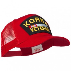 Baseball Caps Korea Veteran Military Patched Mesh Back Cap - Red - CV11MJ3MCMR $39.78