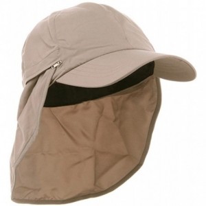 Sun Hats Zippered Flap Caps - Khaki - C3111C6HY9D $26.46