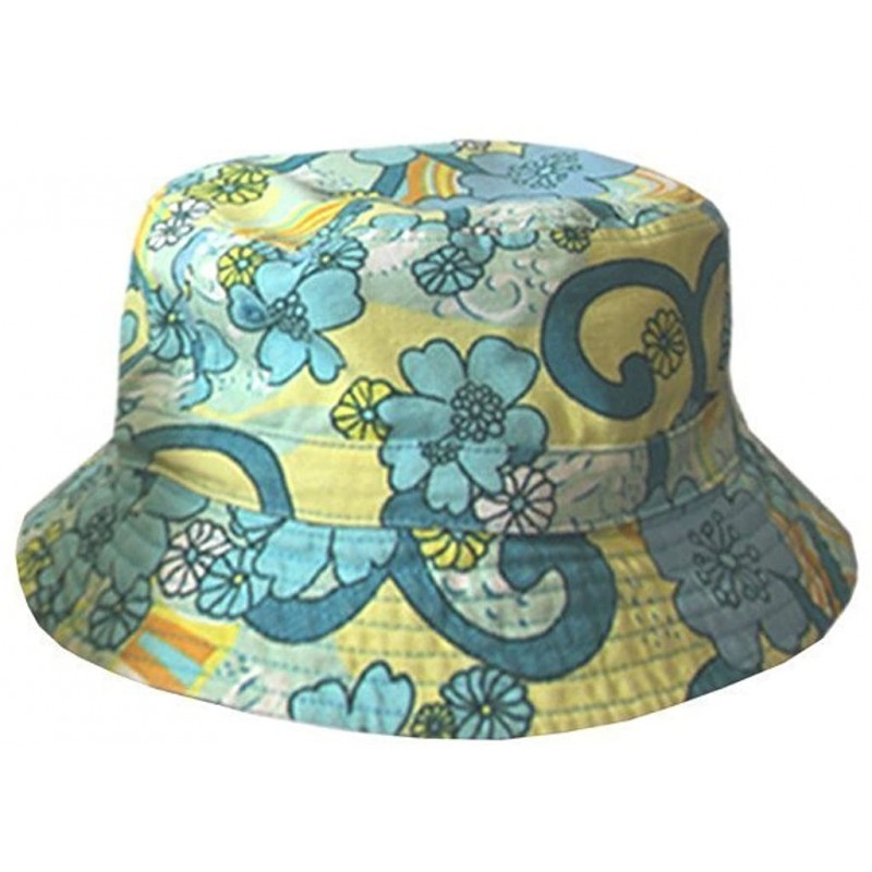 Bucket Hats Womens Flowerchild Bucket Hat - Blueberry - CT121D9Y95F $22.76