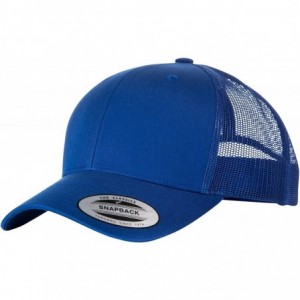 Baseball Caps Flexfit Retro Snapback Trucker Cap - Bright Royal/Bright Royal - CP12NUHJDOZ $20.81