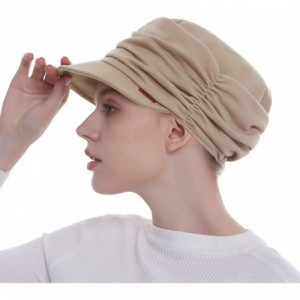 Skullies & Beanies Fashion Hat Cap with Brim Visor for Woman Ladies- Best for Daily Use - Beige - CR194D6ZKGZ $28.18