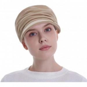 Skullies & Beanies Fashion Hat Cap with Brim Visor for Woman Ladies- Best for Daily Use - Beige - CR194D6ZKGZ $28.54