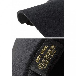 Sun Hats Women's 100% Wool Foldable Wide Brim Retro Fedora Floppy Felt Bowler Hat - Black - CP187QGHIX0 $21.12