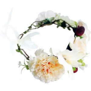 Headbands Flower Wreath Headband Floral Hair Garland Flower Crown Halo Headpiece Boho with Ribbon Wedding Party Photos - 25 -...