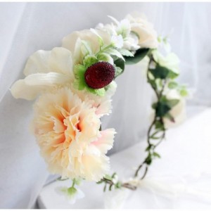 Headbands Flower Wreath Headband Floral Hair Garland Flower Crown Halo Headpiece Boho with Ribbon Wedding Party Photos - 25 -...