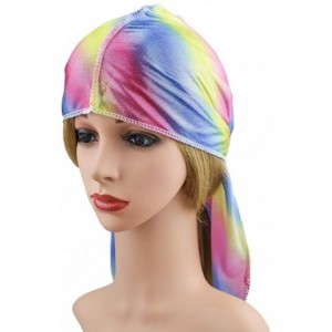 Skullies & Beanies Silky Durags for Men/Womens Waves Cap-Extra Long-Tail Hologram Headwraps for 360 Waves - A1 - Colorful Pur...