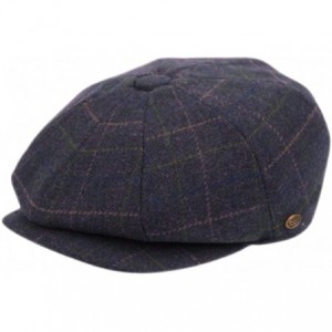 Newsboy Caps Men's Classic 8 Panel Wool Blend newsboy Snap Brim Collection Hat - 2157-navy - C21862M4UNN $73.28