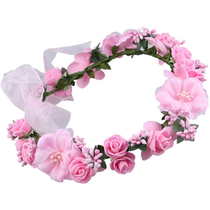 Flower Crown Wedding Hair Wreath Floral Headband Garland Wrist Band Set ...