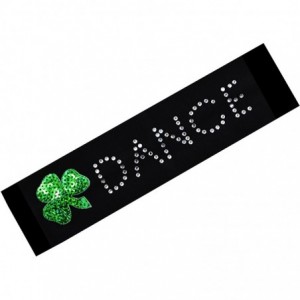 Headbands IRISH DANCE Sequin Rhinestone Cotton Stretch Headband - CJ11IAM8FIF $20.88