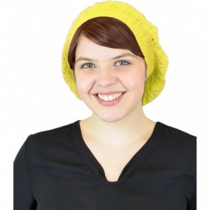 Berets Women's Without Flower Accented Stretch French Beret Hat - Yellow - C41272JQEB7 $21.15