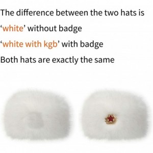 Skullies & Beanies Women's Faux Fur Hat for Winter with Stretch Cossack Russion Style White Warm Cap - White With Kgb - CS18X...