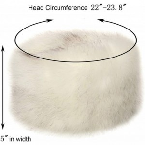 Skullies & Beanies Women's Faux Fur Hat for Winter with Stretch Cossack Russion Style White Warm Cap - White With Kgb - CS18X...