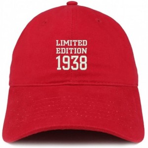 Baseball Caps Limited Edition 1938 Embroidered Birthday Gift Brushed Cotton Cap - Red - CW18D9NEXM7 $34.54