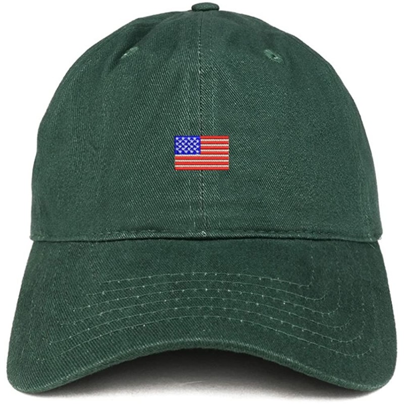Baseball Caps US American Flag Small Embroidered Dad Hat Patriotic Cap - Hunter - CV185HRY9WM $21.56