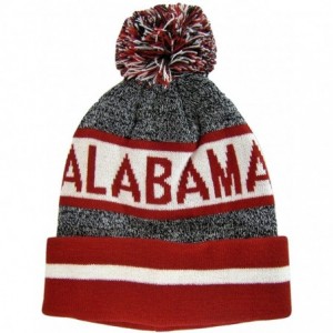 Skullies & Beanies Alabama Adult Size Winter Knit Beanie Hats - Crimson/Gray/White - C518NUM2DLI $25.12