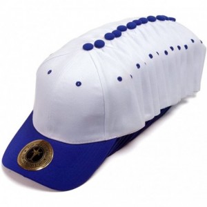 Baseball Caps 12-Pack Adjustable Baseball Hat - White/Royal - C3127DPU74Z $65.89