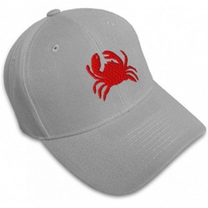 Baseball Caps Custom Baseball Cap Crab Style C Embroidery Acrylic Dad Hats for Men & Women - Gray - C918SG30H43 $21.53