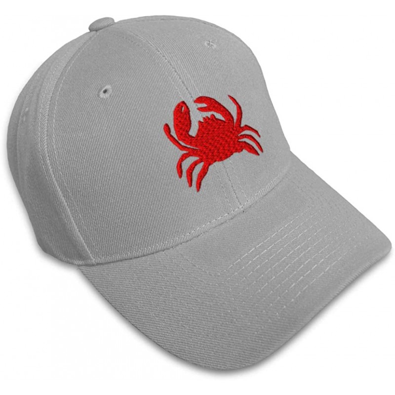 Baseball Caps Custom Baseball Cap Crab Style C Embroidery Acrylic Dad Hats for Men & Women - Gray - C918SG30H43 $22.31