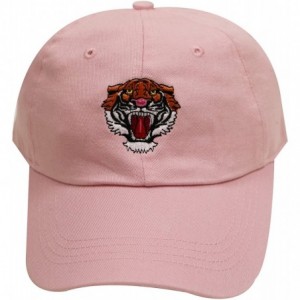 Baseball Caps Tre120 Angry Tiger Face Cotton Baseball Caps - Multi Colors - Pink - CF18C7D2WCO $11.89